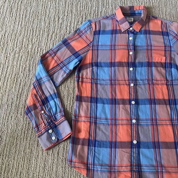 J. Crew Blue and Orange Buttons Down Shirt - Picture 2 of 5